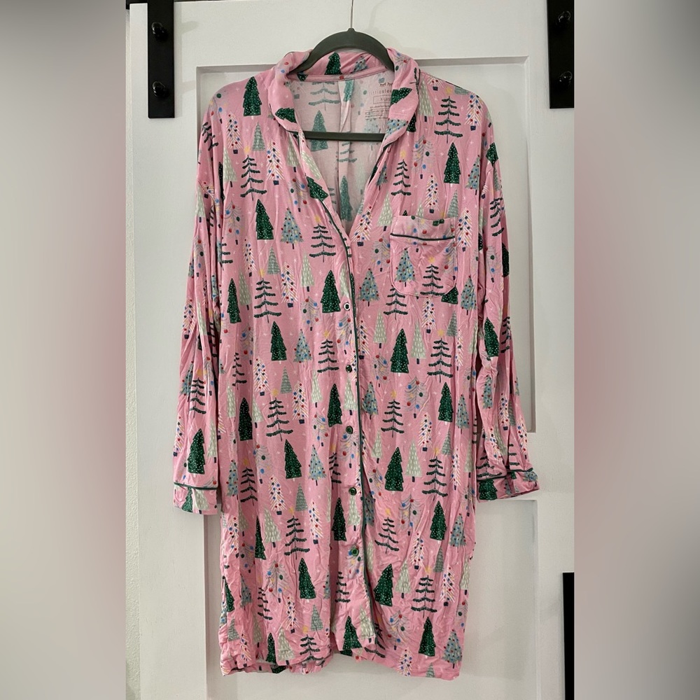 Little Sleepies women’s nightgown, pink Christmas print